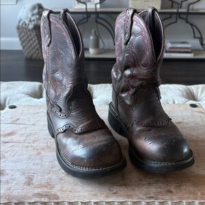 Justin Gypsy Steel Toe Boots Women's 7.5 Brown Heeled Boots